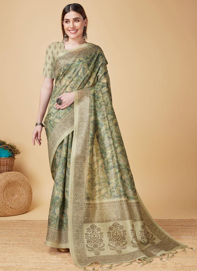 Soft Silk Light Green Traditional Wear Weaving Saree